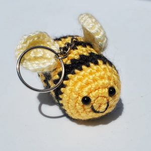 Hand Crocheted Honeybee Keychain